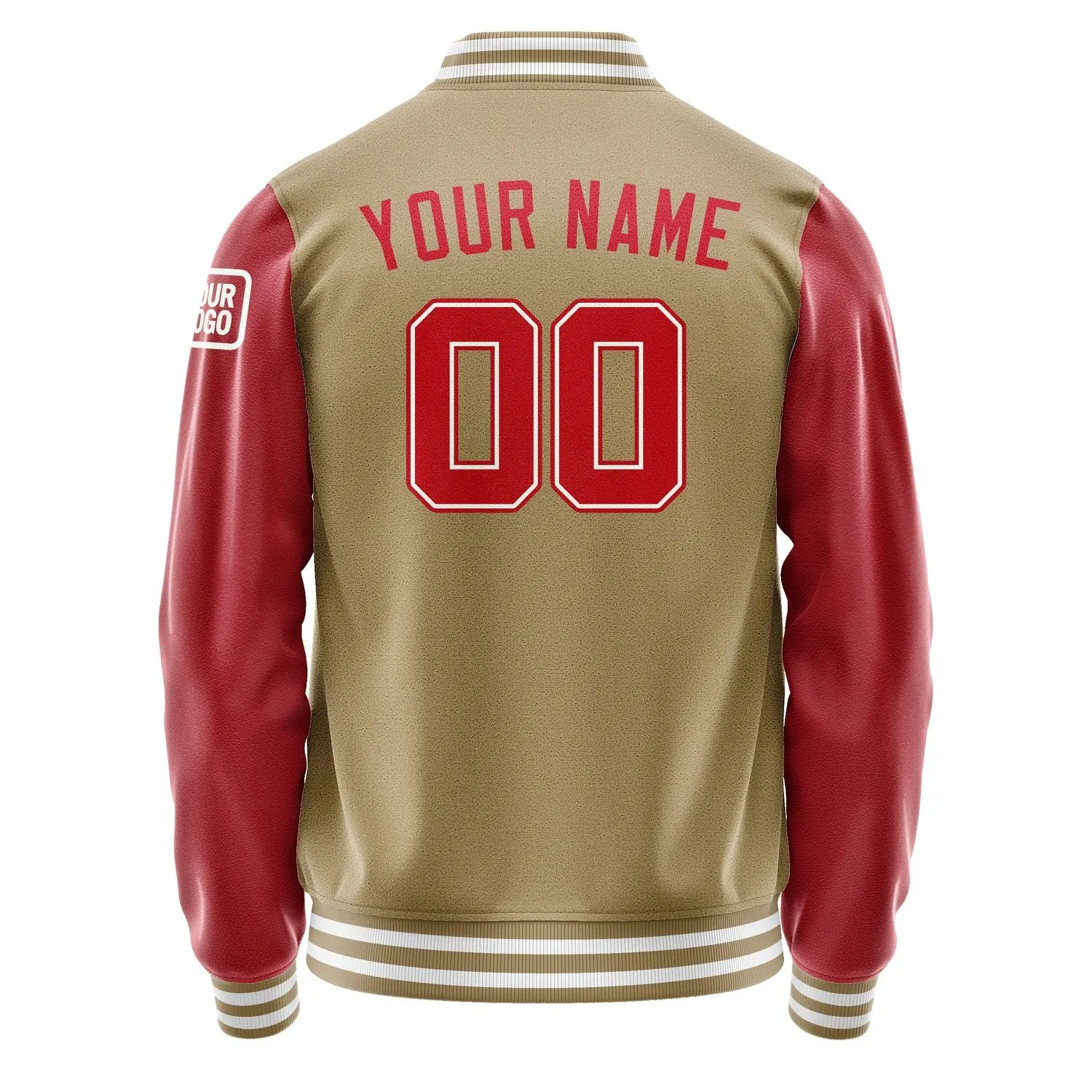 Custom Light Khaki Red Jacket