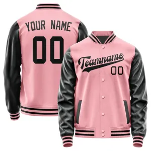 Custom Light Pink Black Jacket