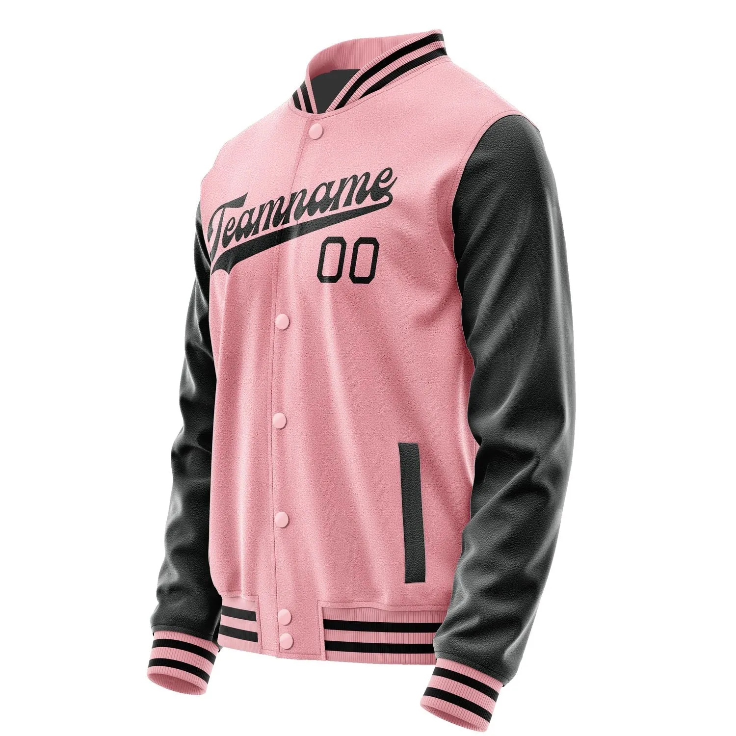 Custom Light Pink Black Jacket