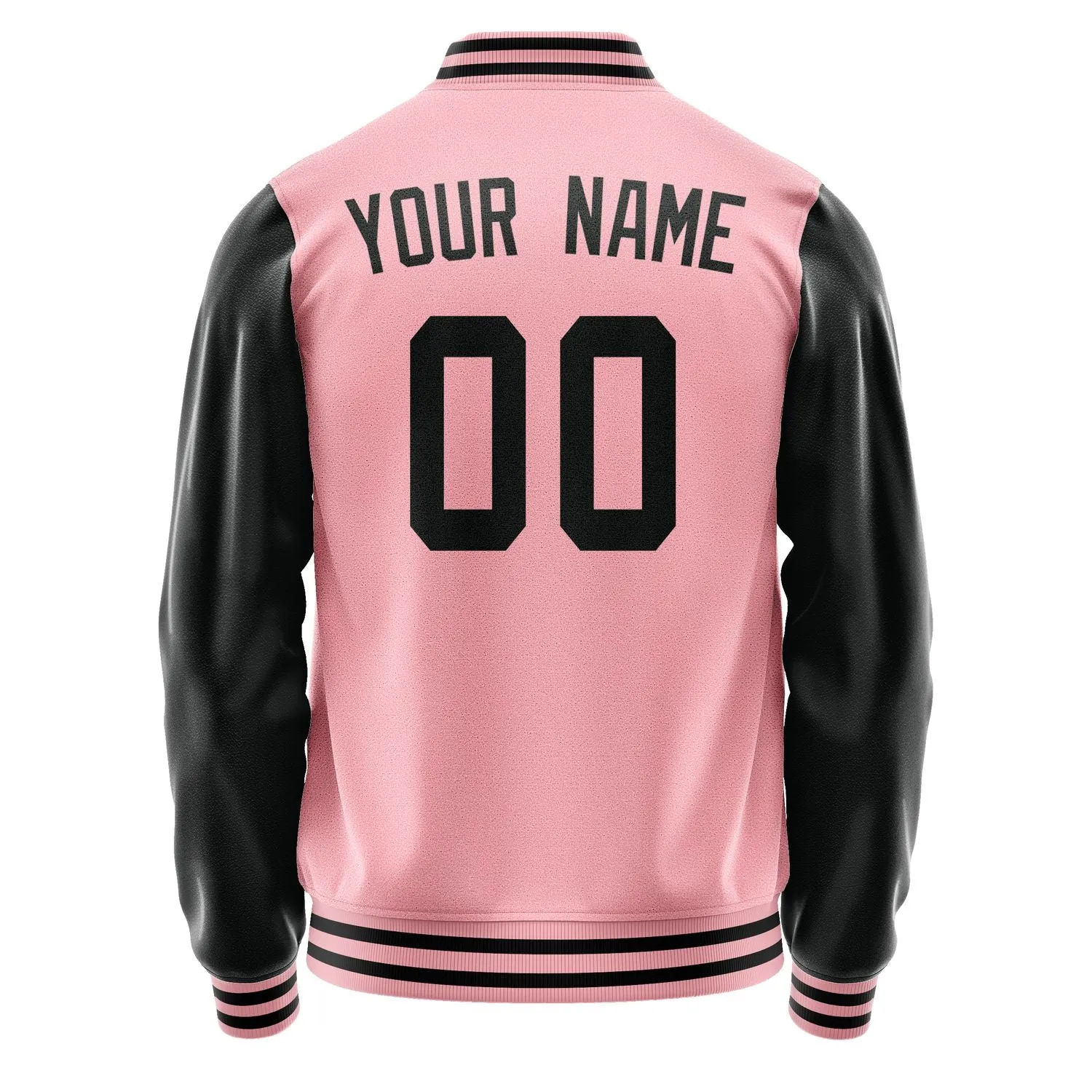 Custom Light Pink Black Jacket