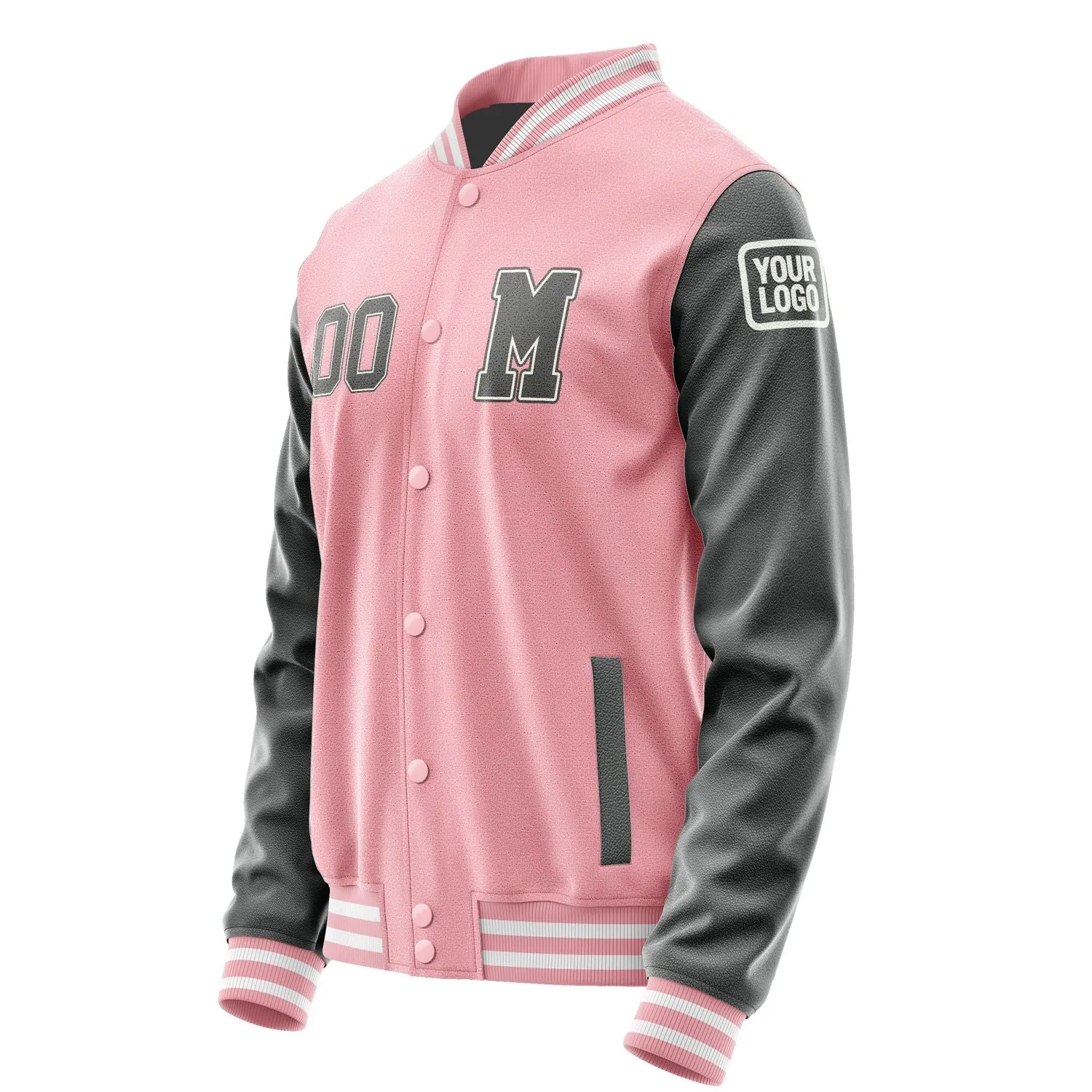 Custom Light Pink Dark Grey Jacket