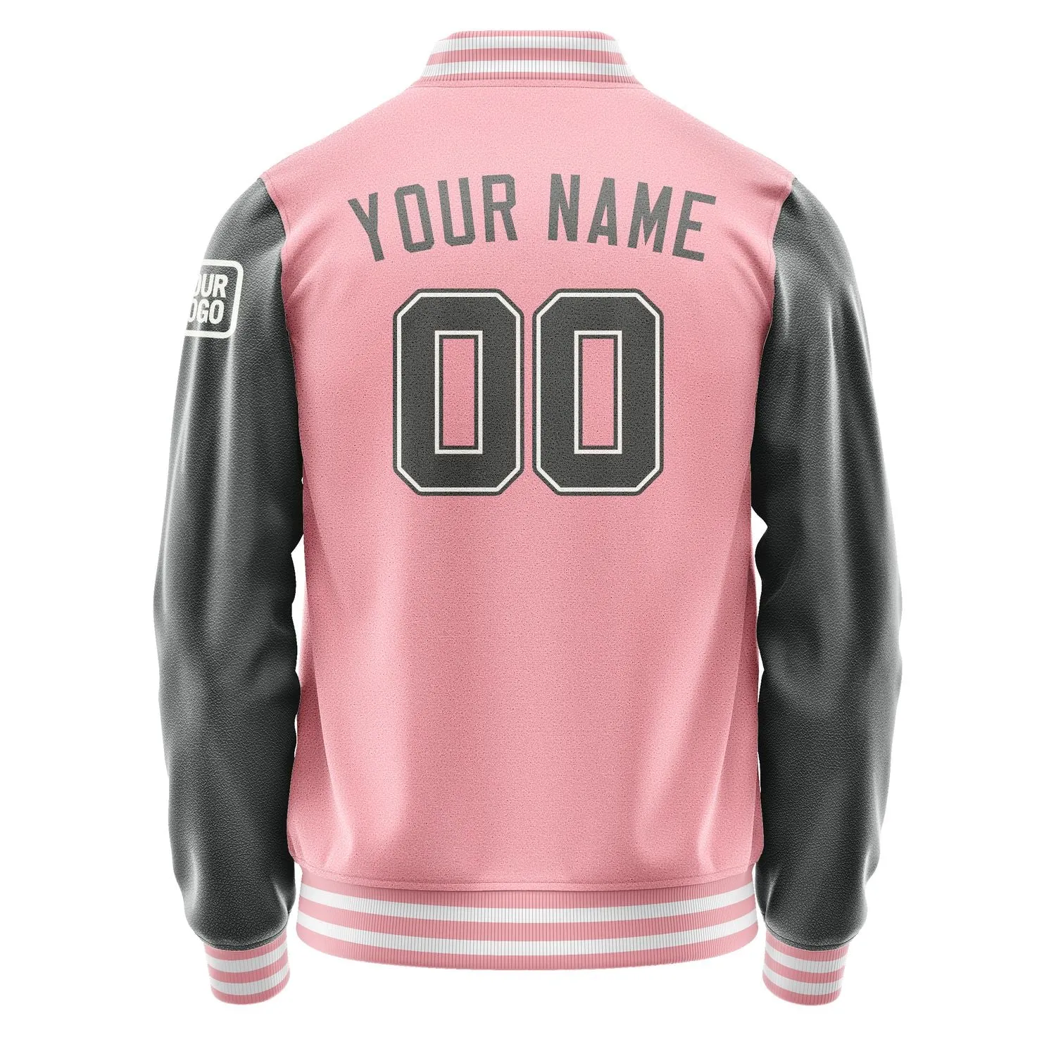 Custom Light Pink Dark Grey Jacket
