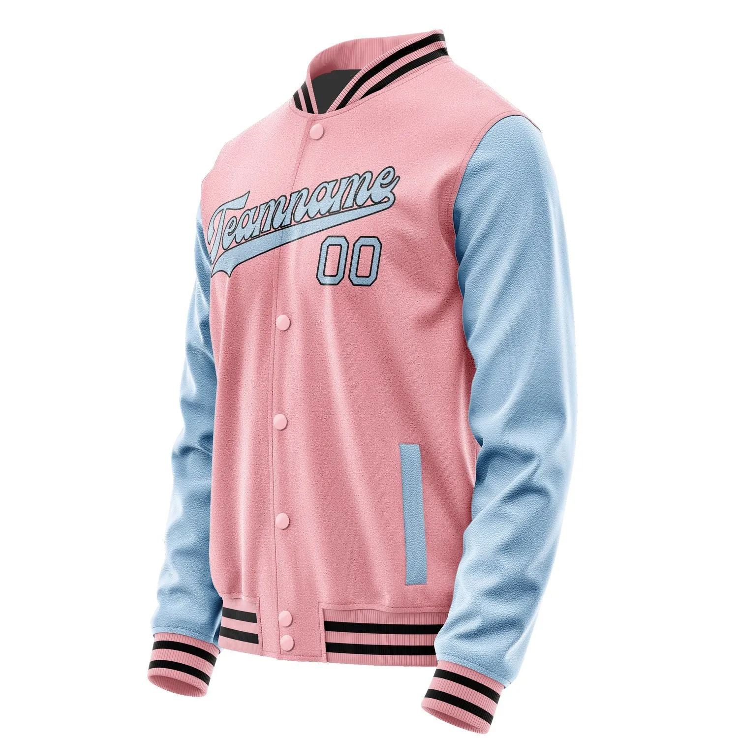 Custom Light Pink Light Blue Jacket