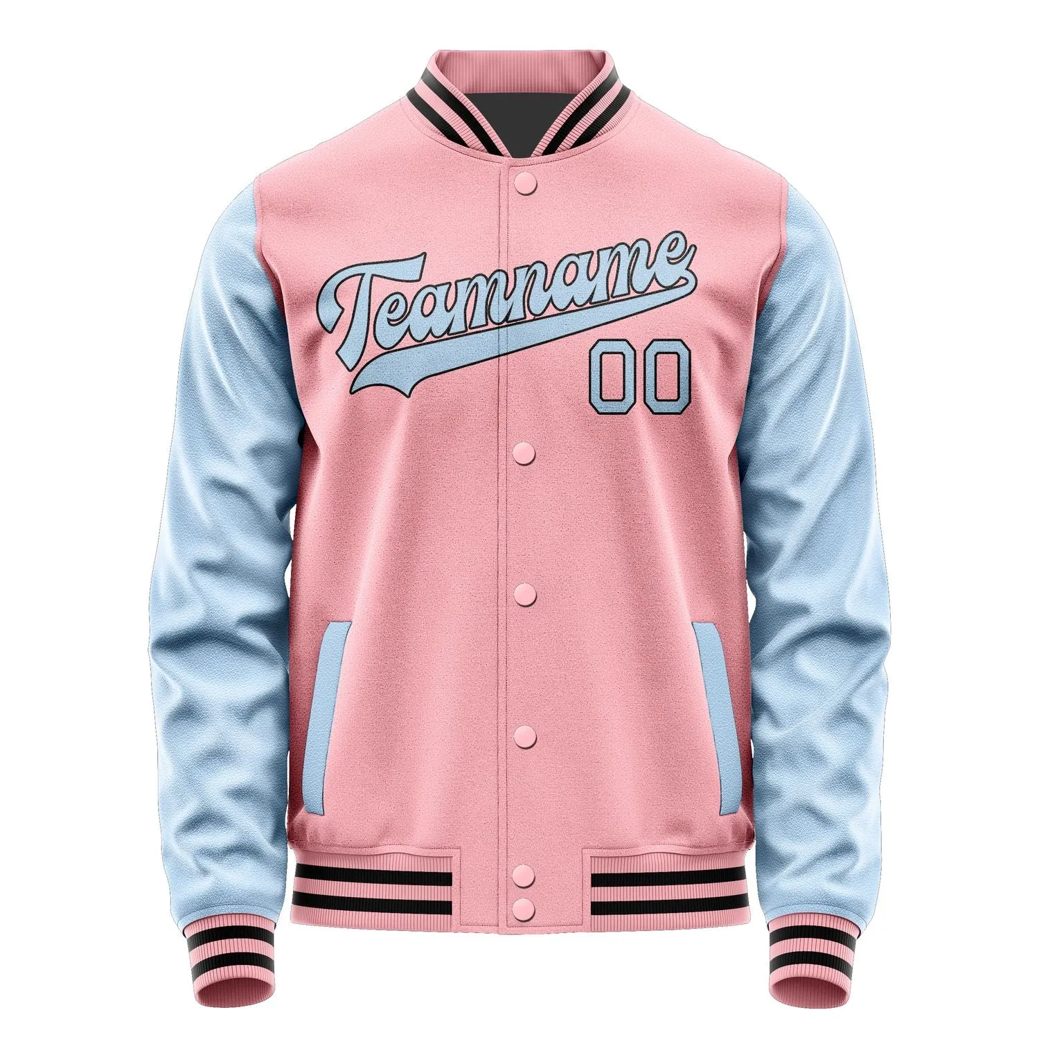 Custom Light Pink Light Blue Jacket