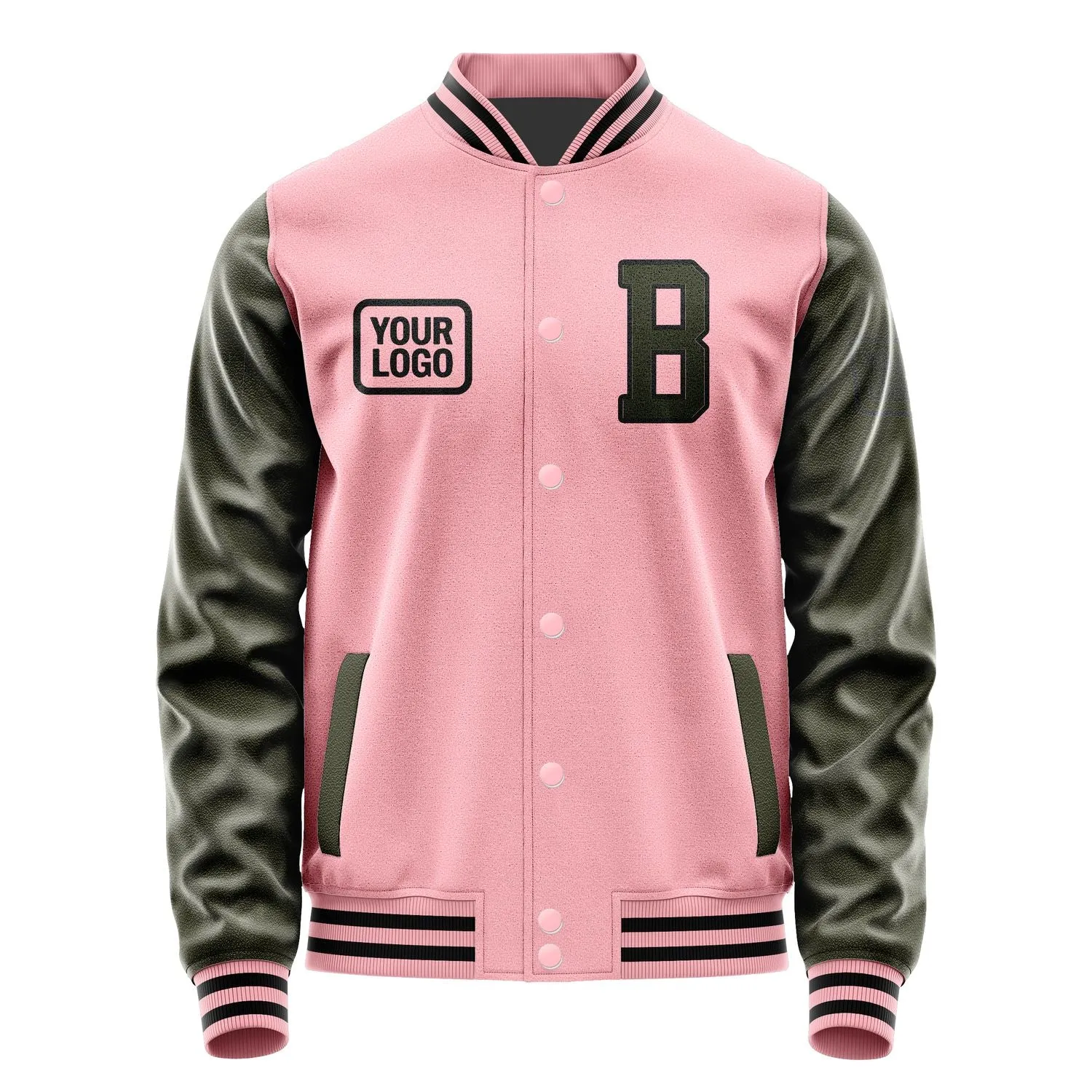 Custom Light Pink Olive Jacket