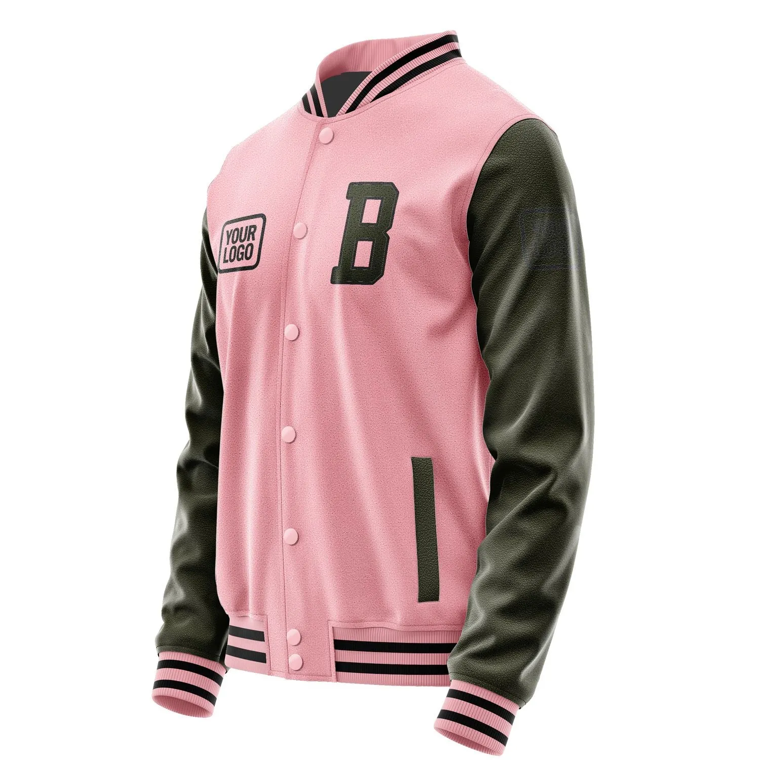Custom Light Pink Olive Jacket