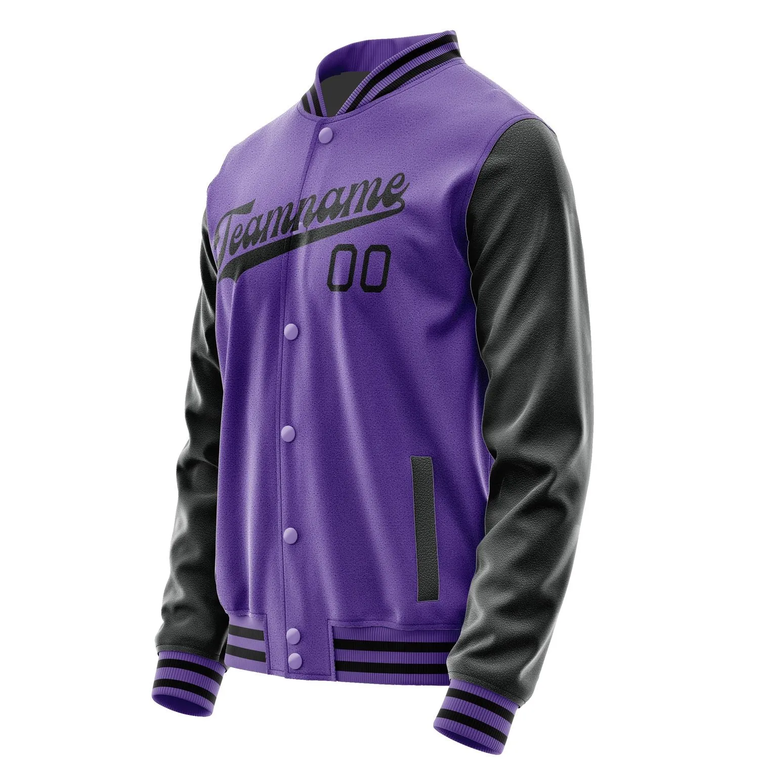 Custom Light Purple Black Jacket