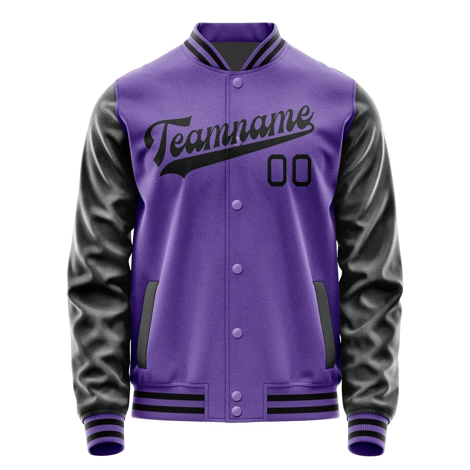 Custom Light Purple Black Jacket