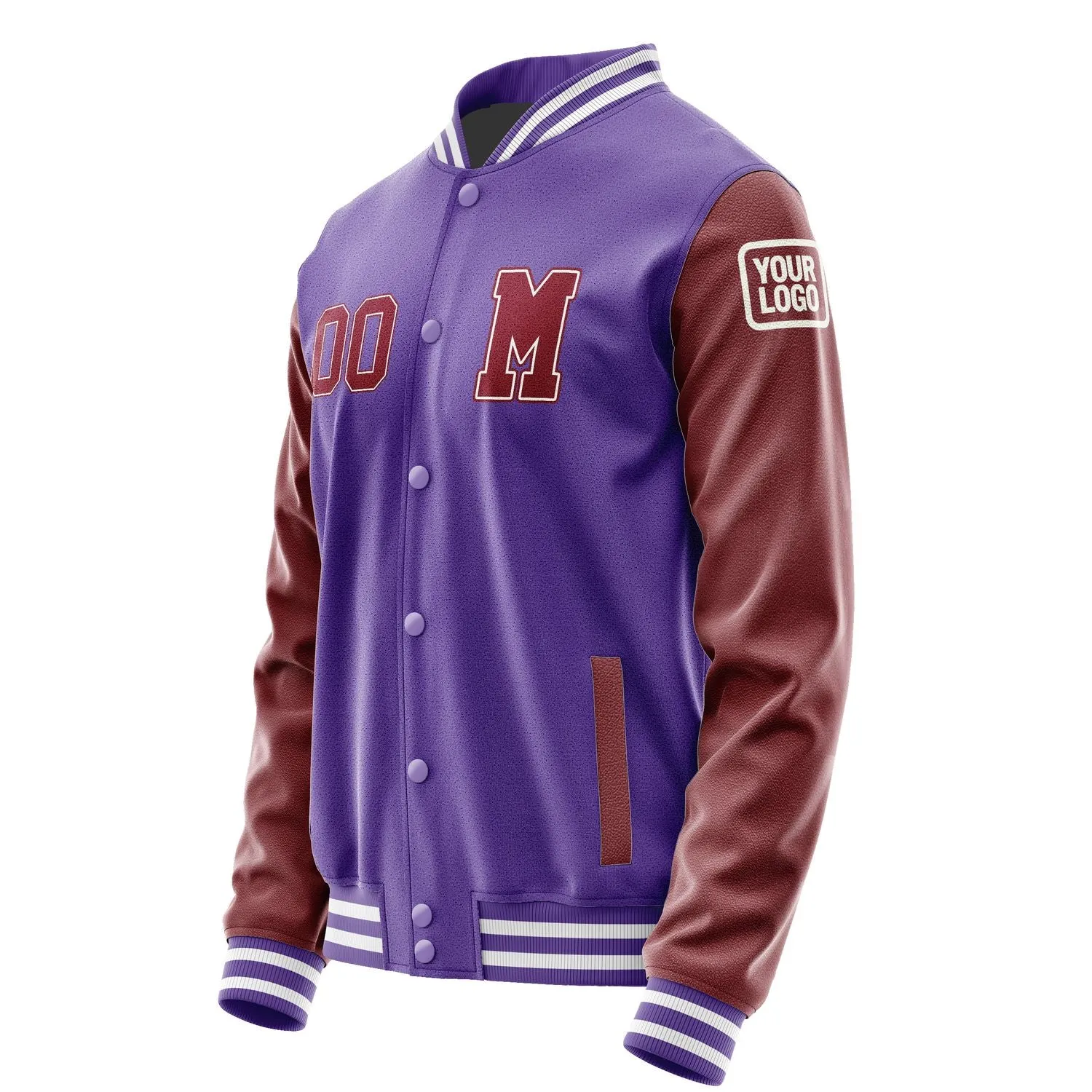 Custom Light Purple Crimson Red Jacket