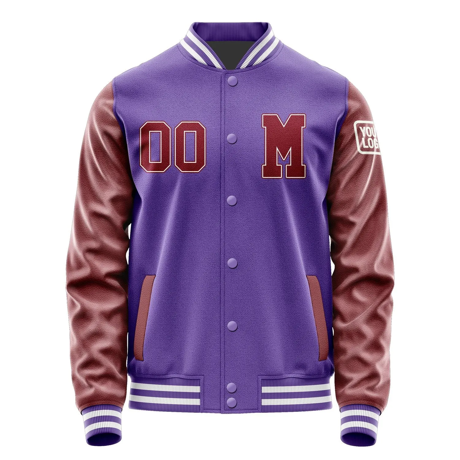 Custom Light Purple Crimson Red Jacket