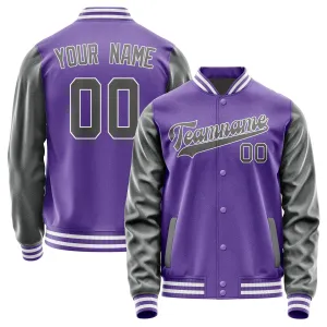 Custom Light Purple Dark Grey Jacket