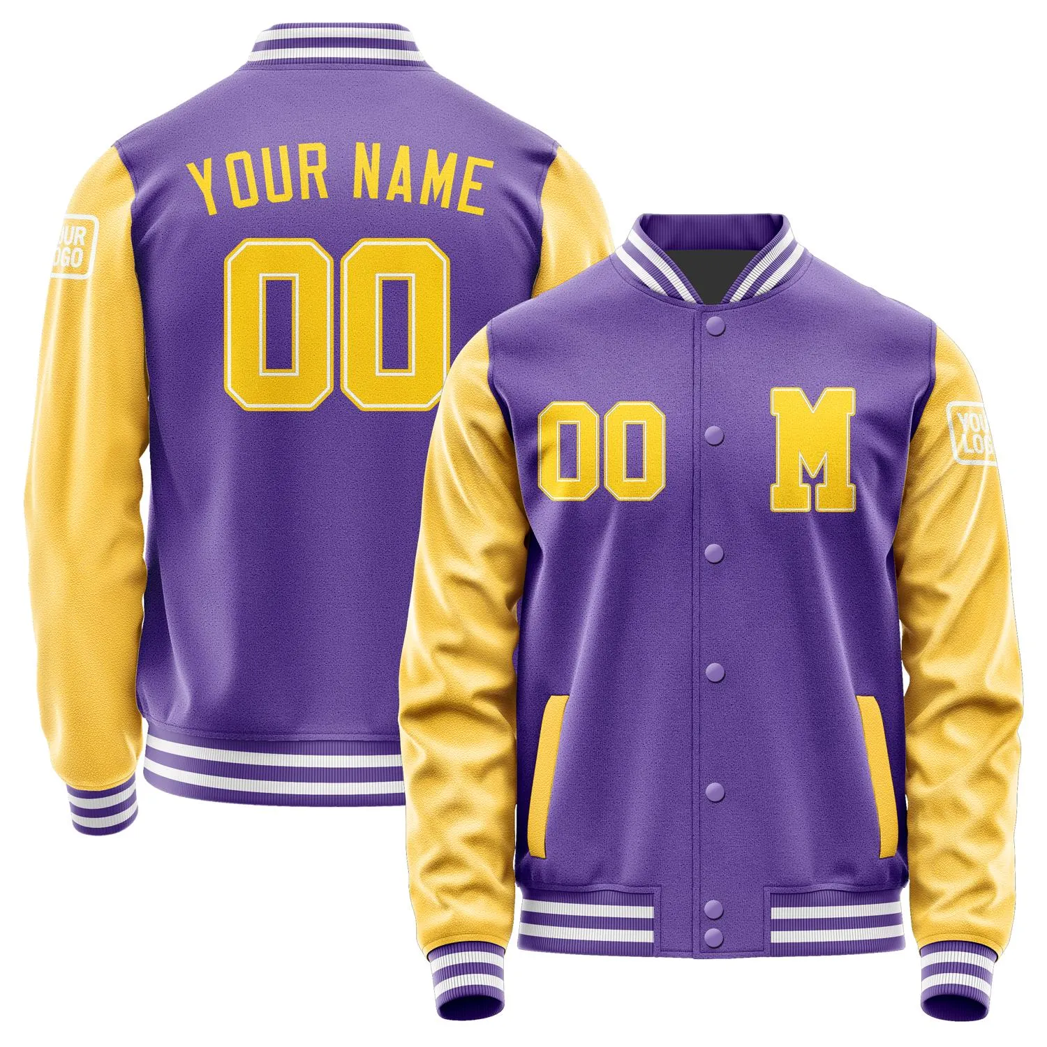 Custom Light Purple Gold Jacket