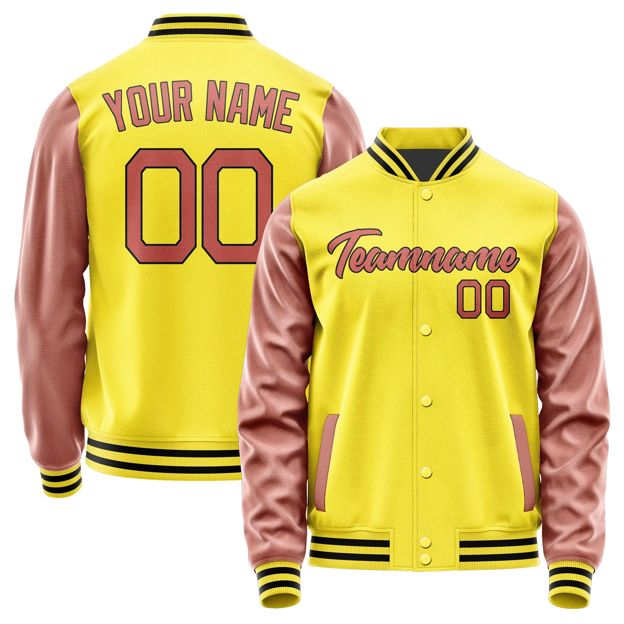 Custom Light Yellow Copper Rose Jacket
