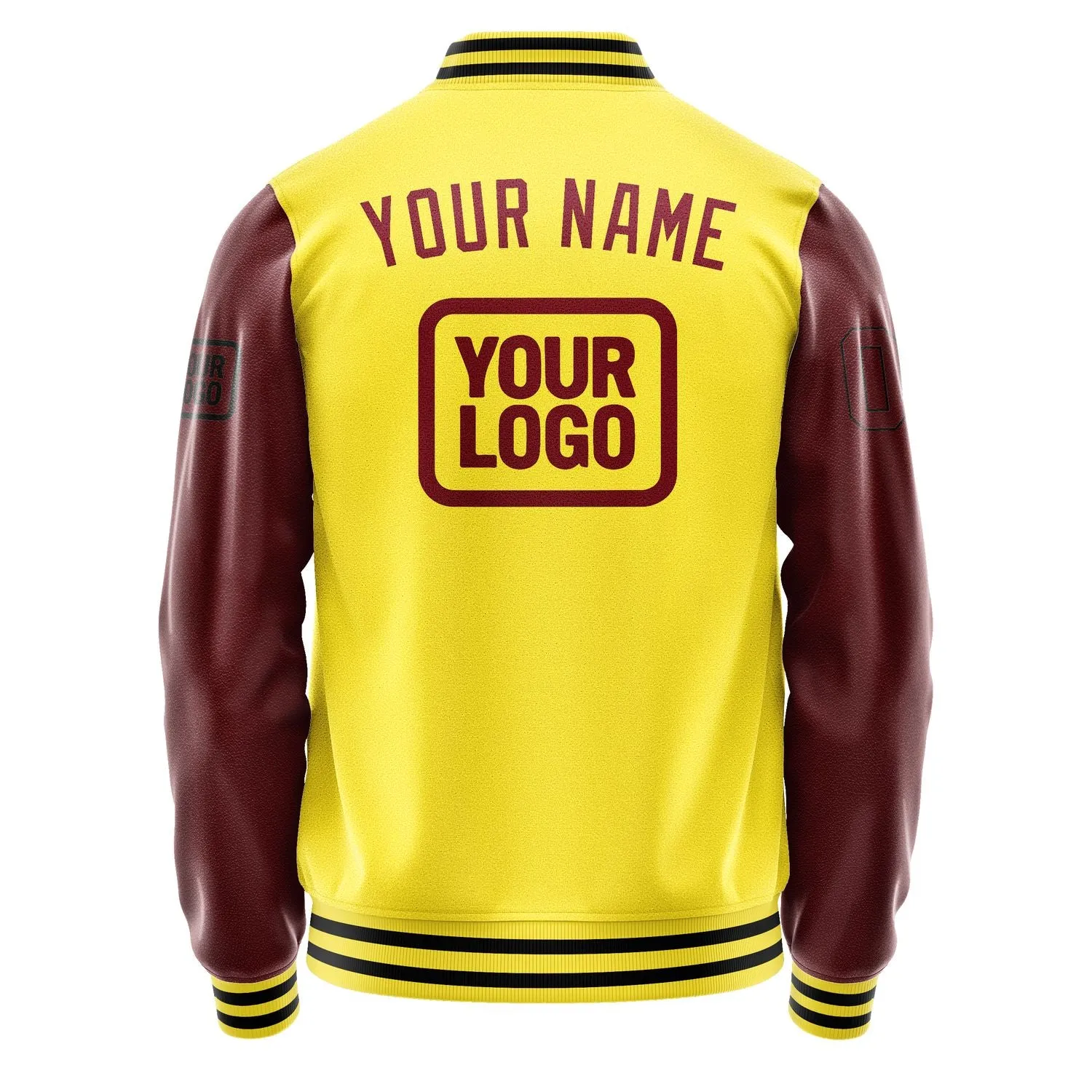 Custom Light Yellow Crimson Red Jacket