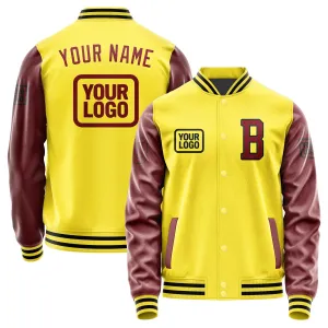 Custom Light Yellow Crimson Red Jacket