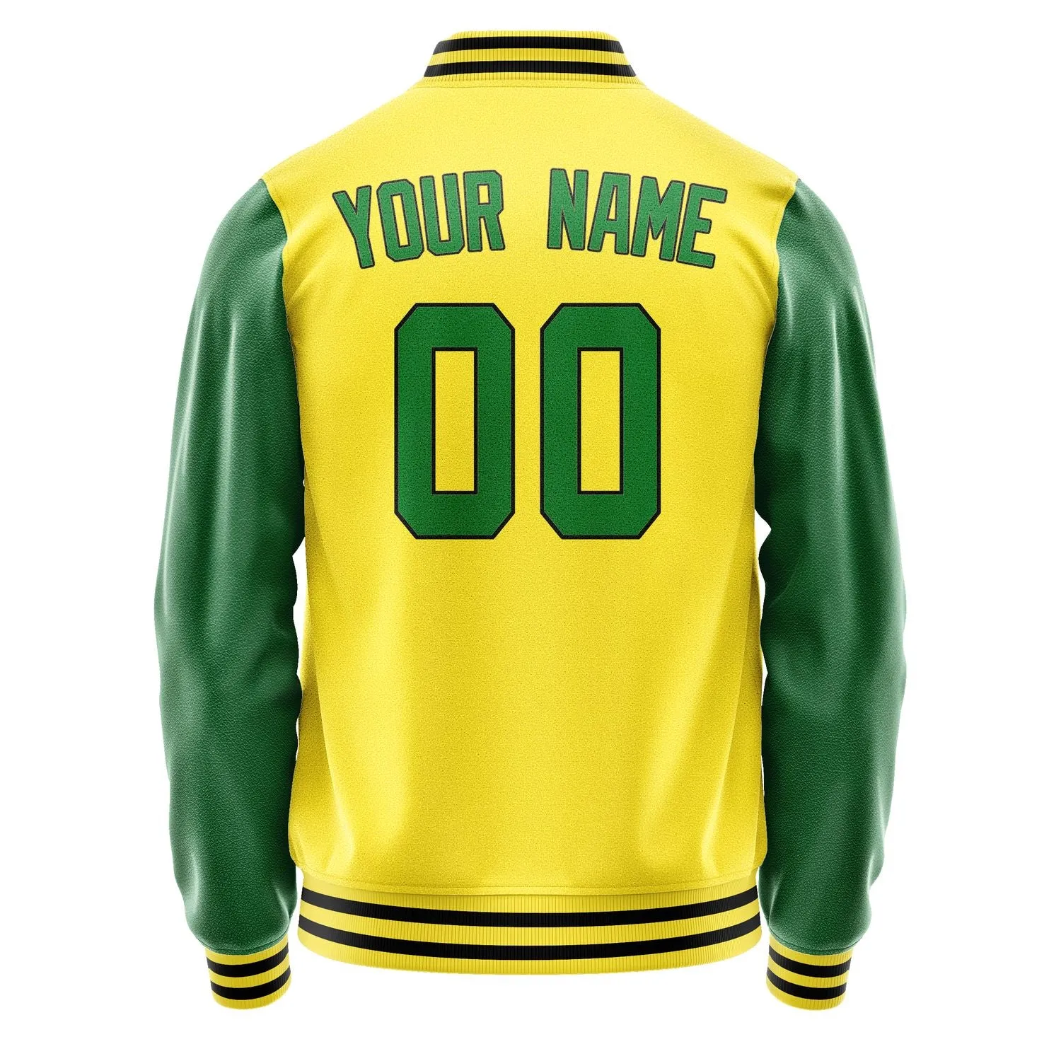 Custom Light Yellow Emerald Green Jacket