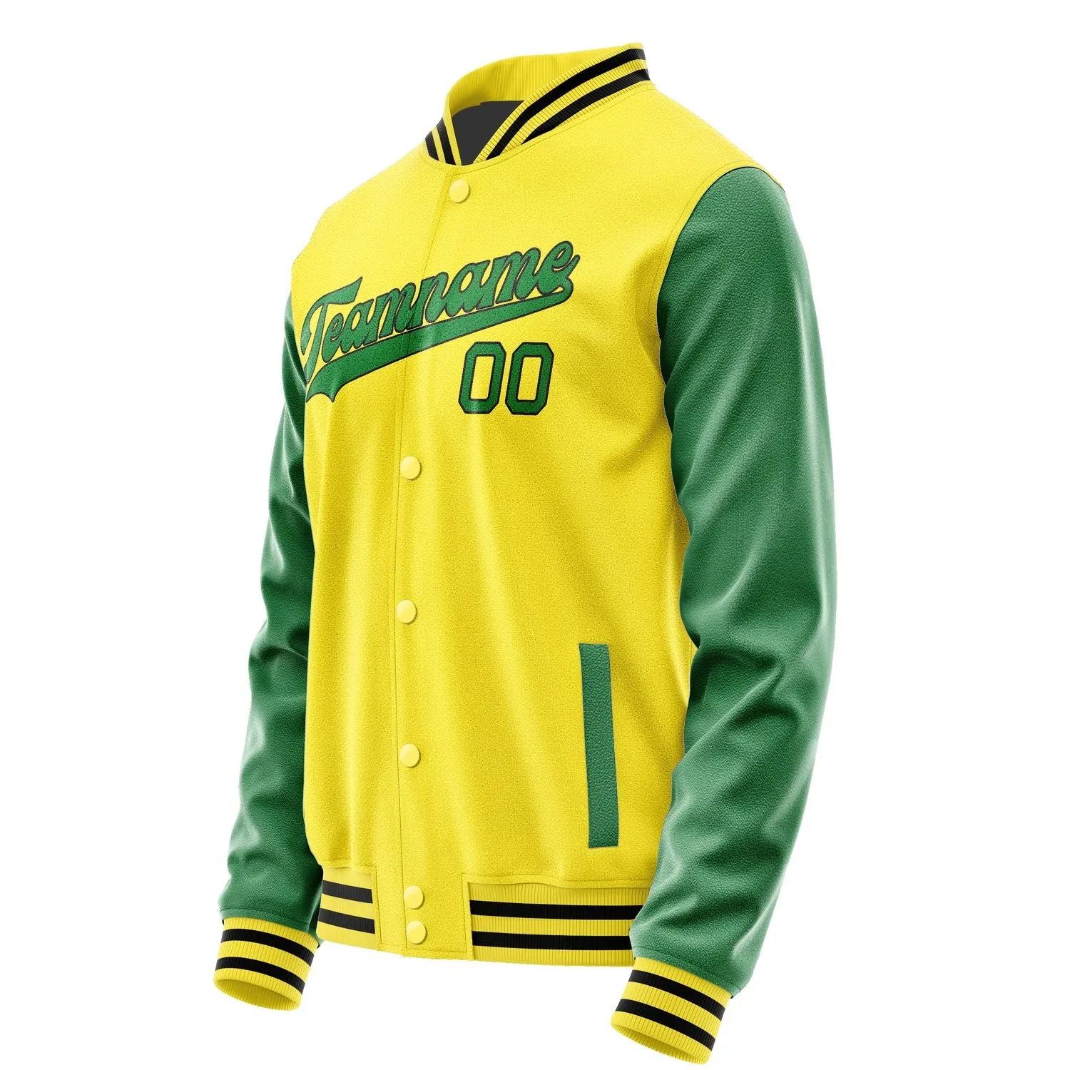 Custom Light Yellow Emerald Green Jacket