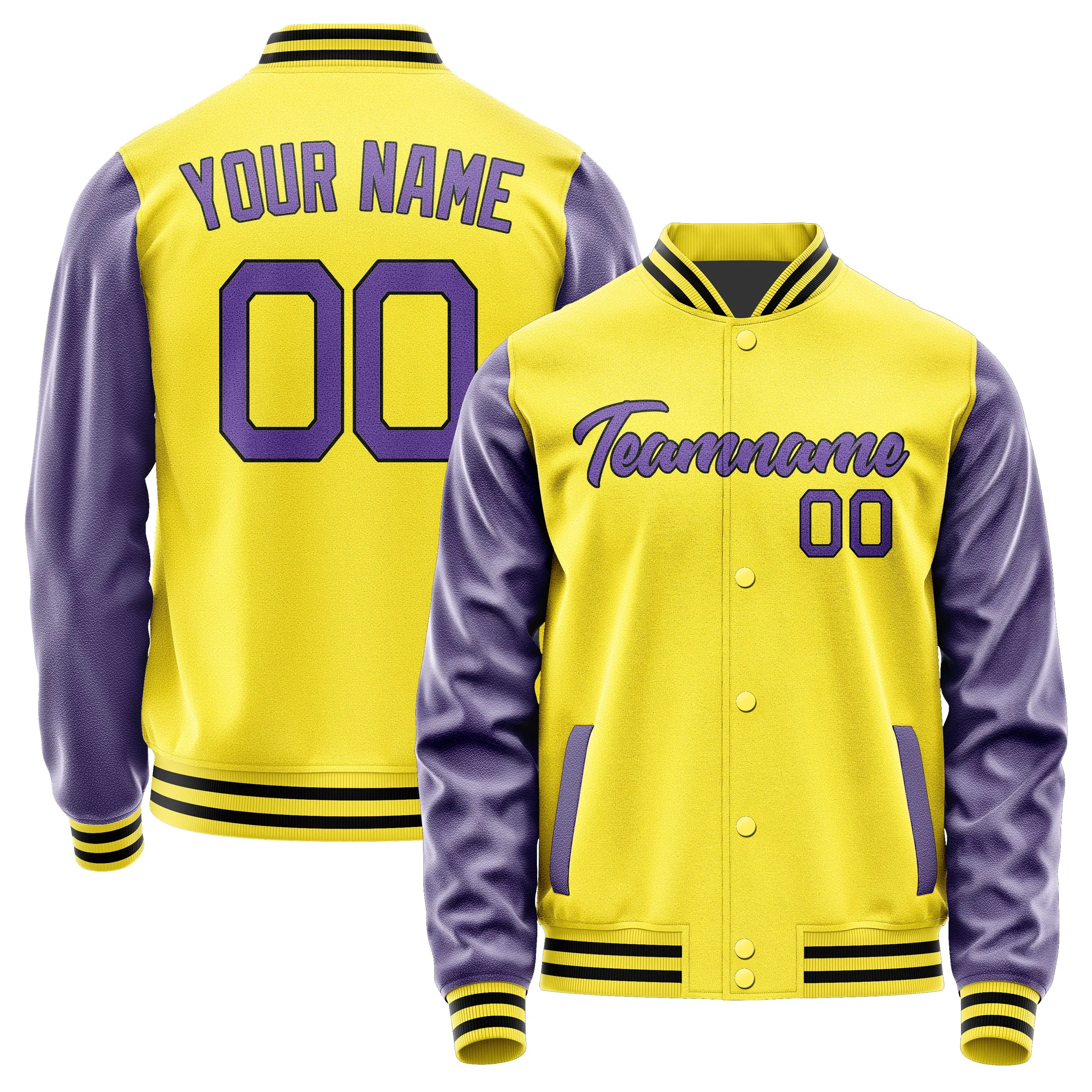 Custom Light Yellow Light Purple Jacket