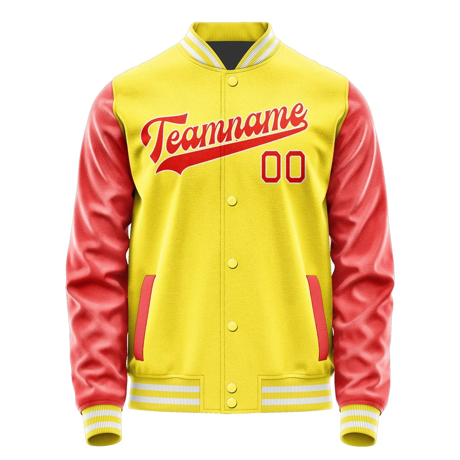 Custom Light Yellow Orange Red Jacket