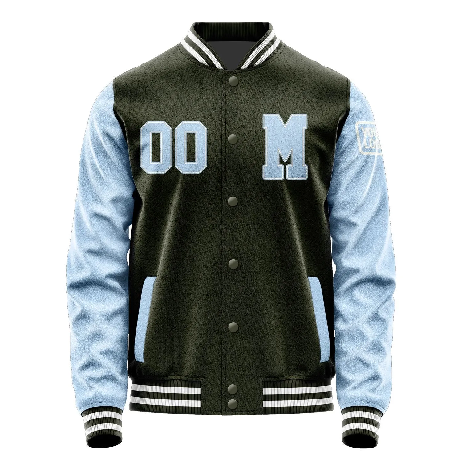 Custom Olive Light Blue Jacket