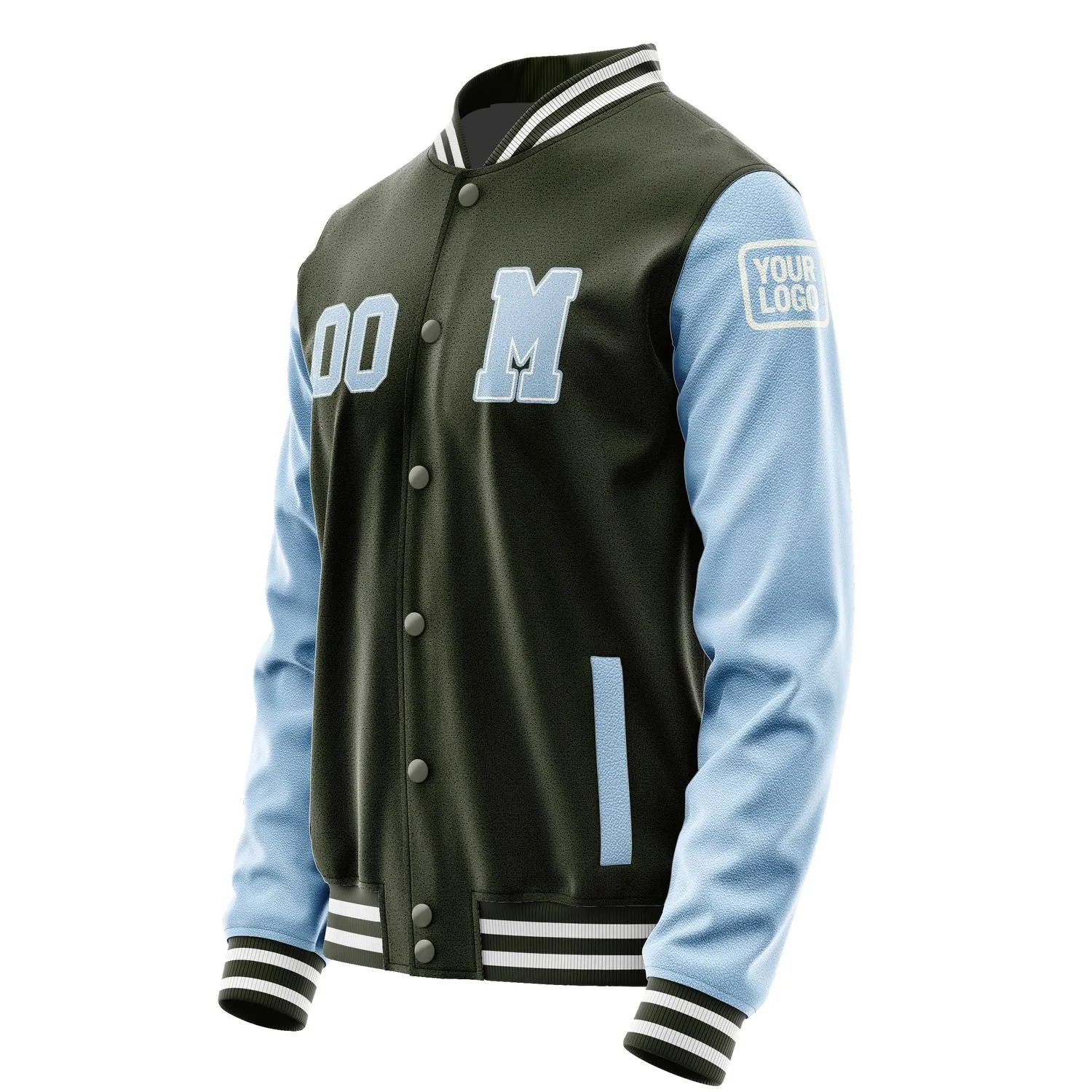 Custom Olive Light Blue Jacket