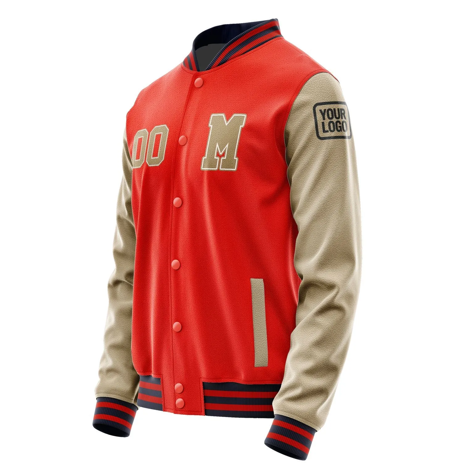 Custom Orange Red Light Khaki Jacket