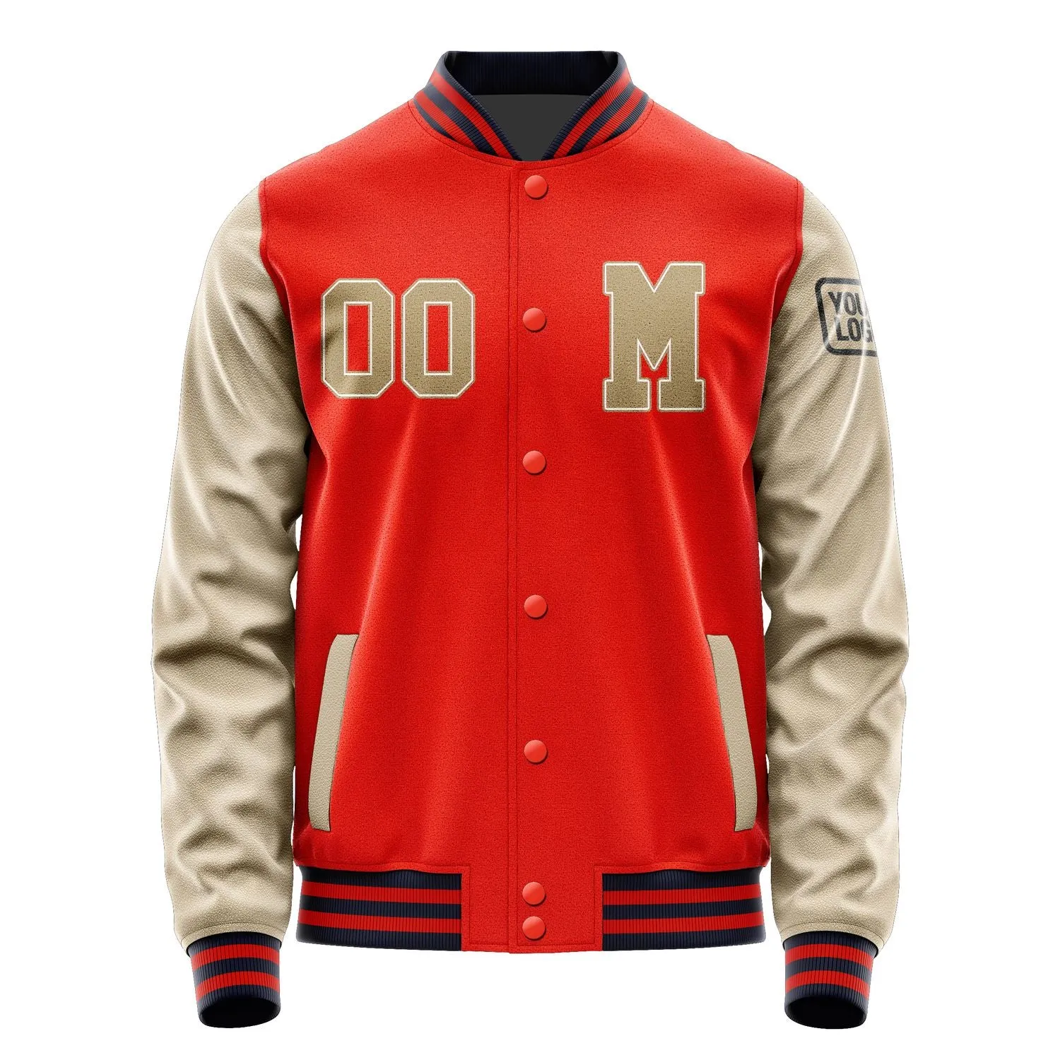 Custom Orange Red Light Khaki Jacket