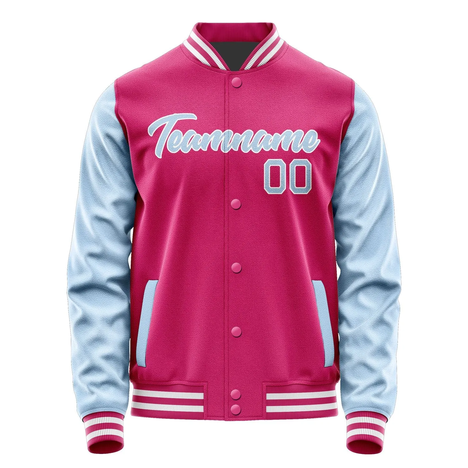 Custom Pink Light Blue Jacket