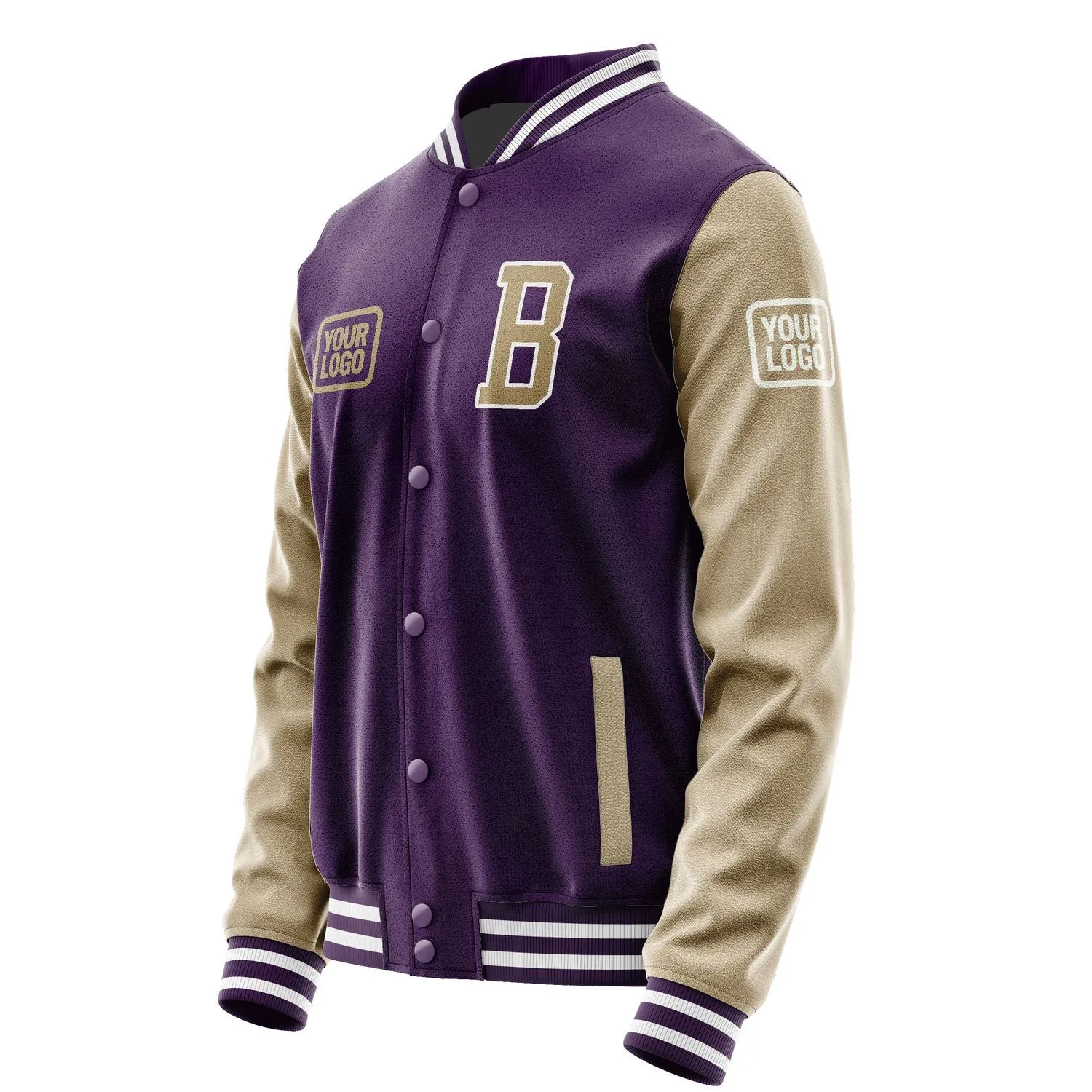 Custom Purple Light Khaki Jacket