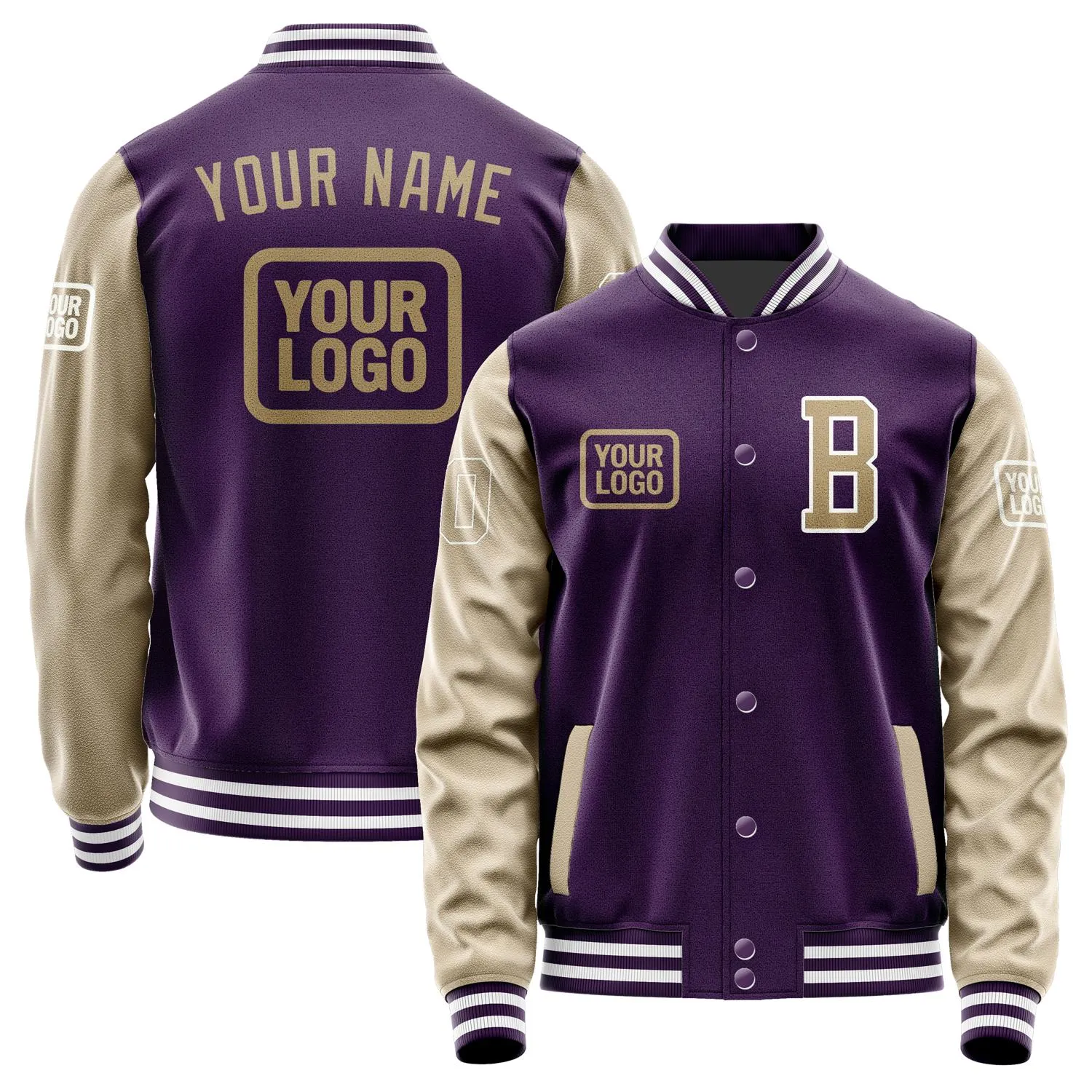 Custom Purple Light Khaki Jacket