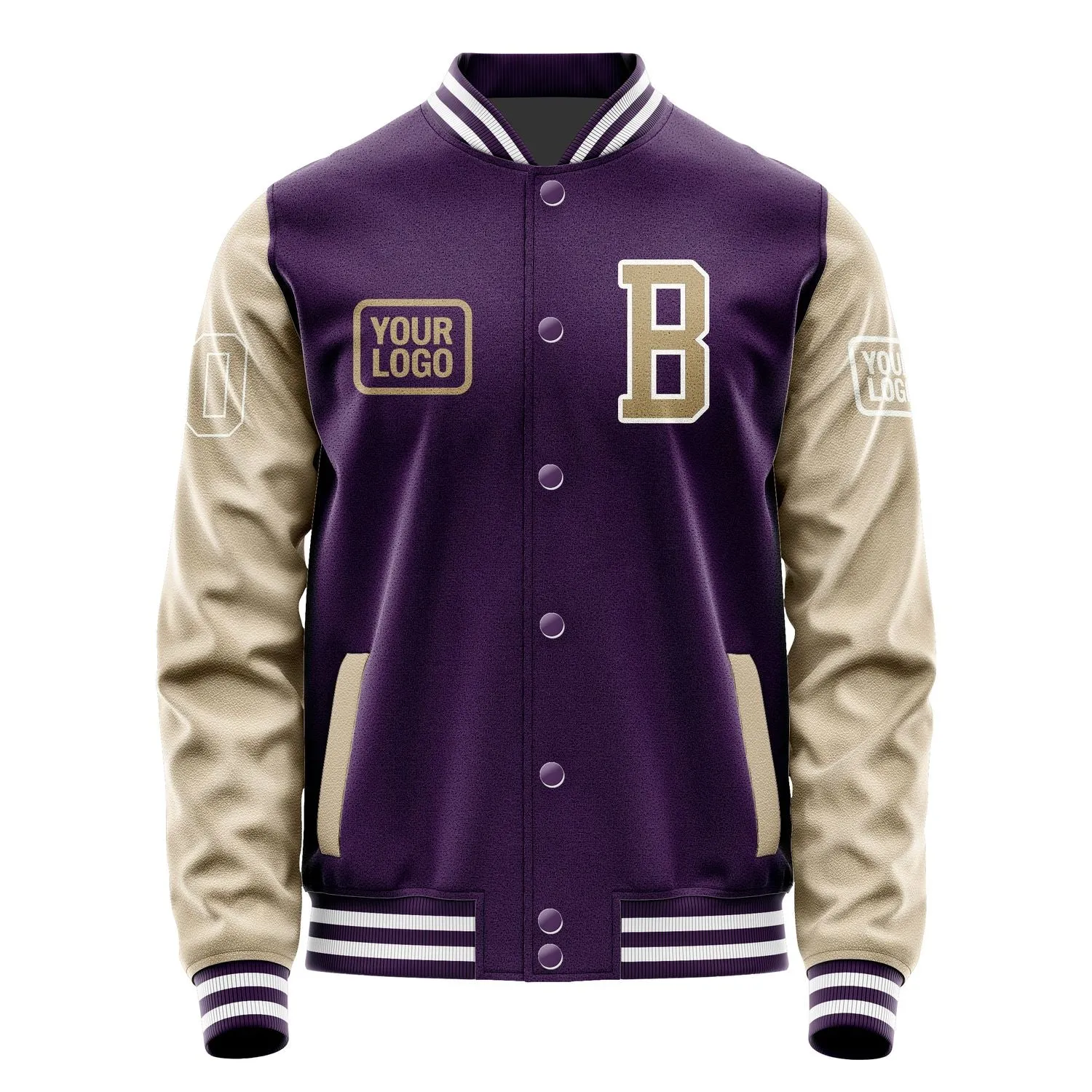 Custom Purple Light Khaki Jacket