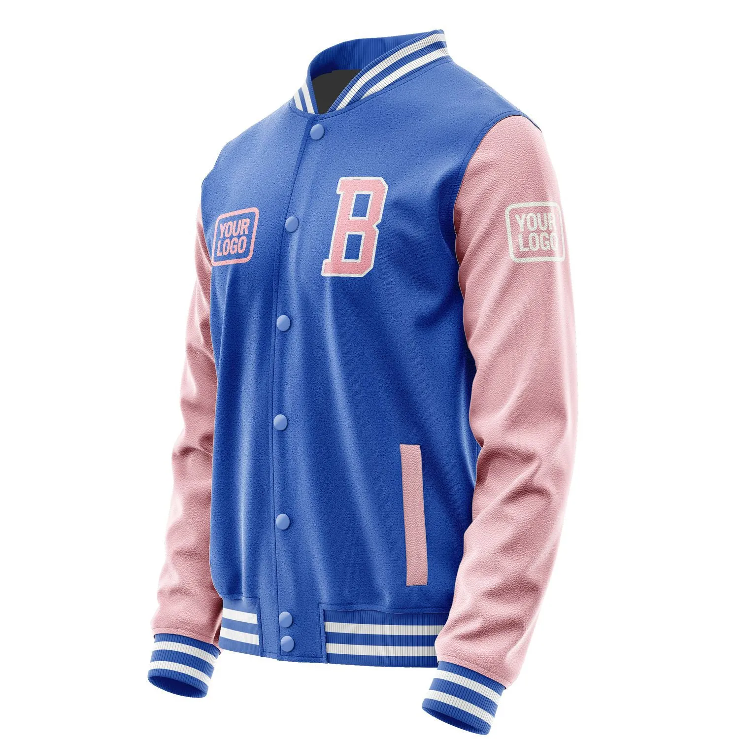 Custom Sky Blue Light Pink Jacket