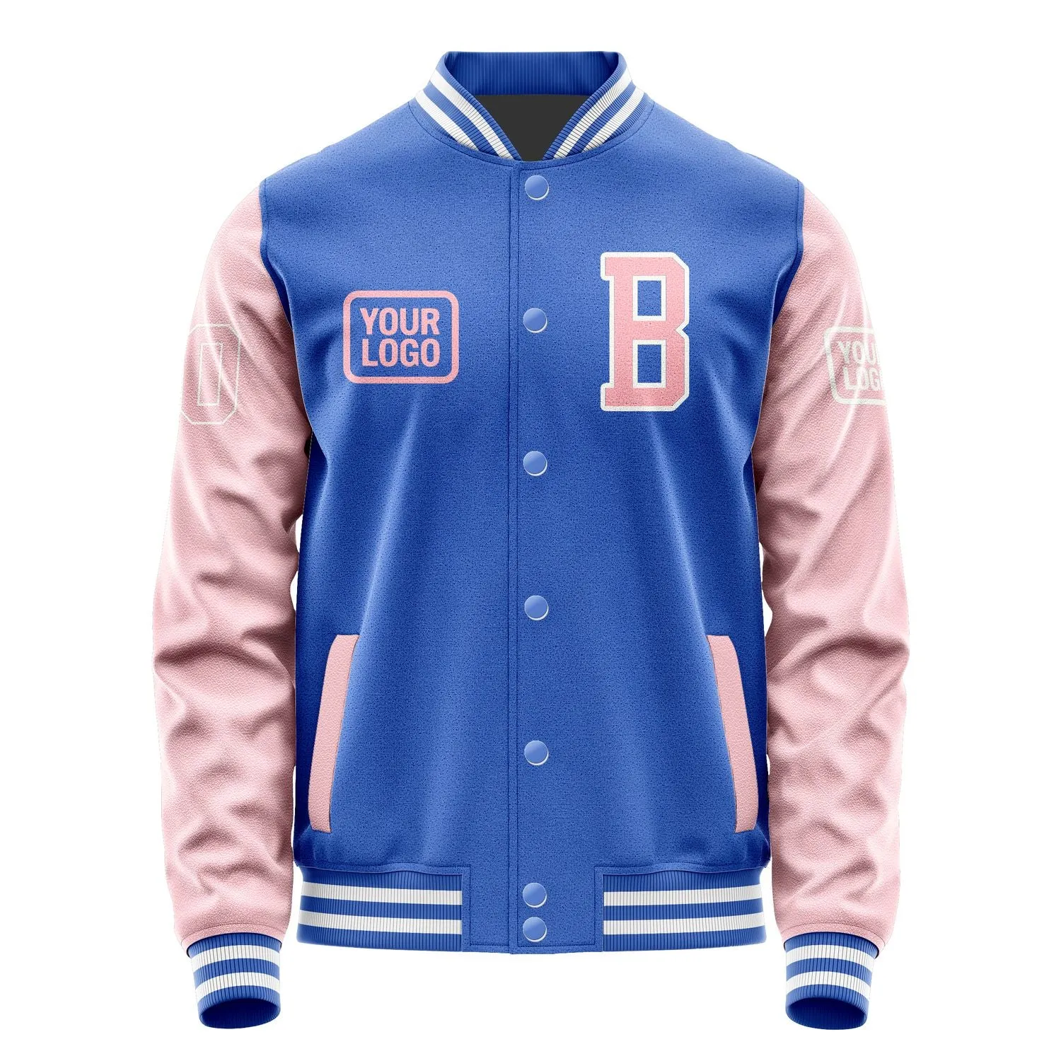 Custom Sky Blue Light Pink Jacket