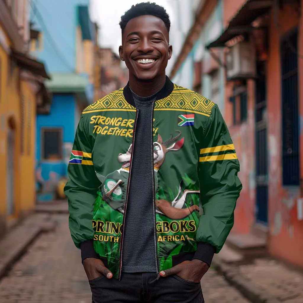 Custom South Africa Rugby Bomber Jacket Go Bokke World Cup Champions History LT14