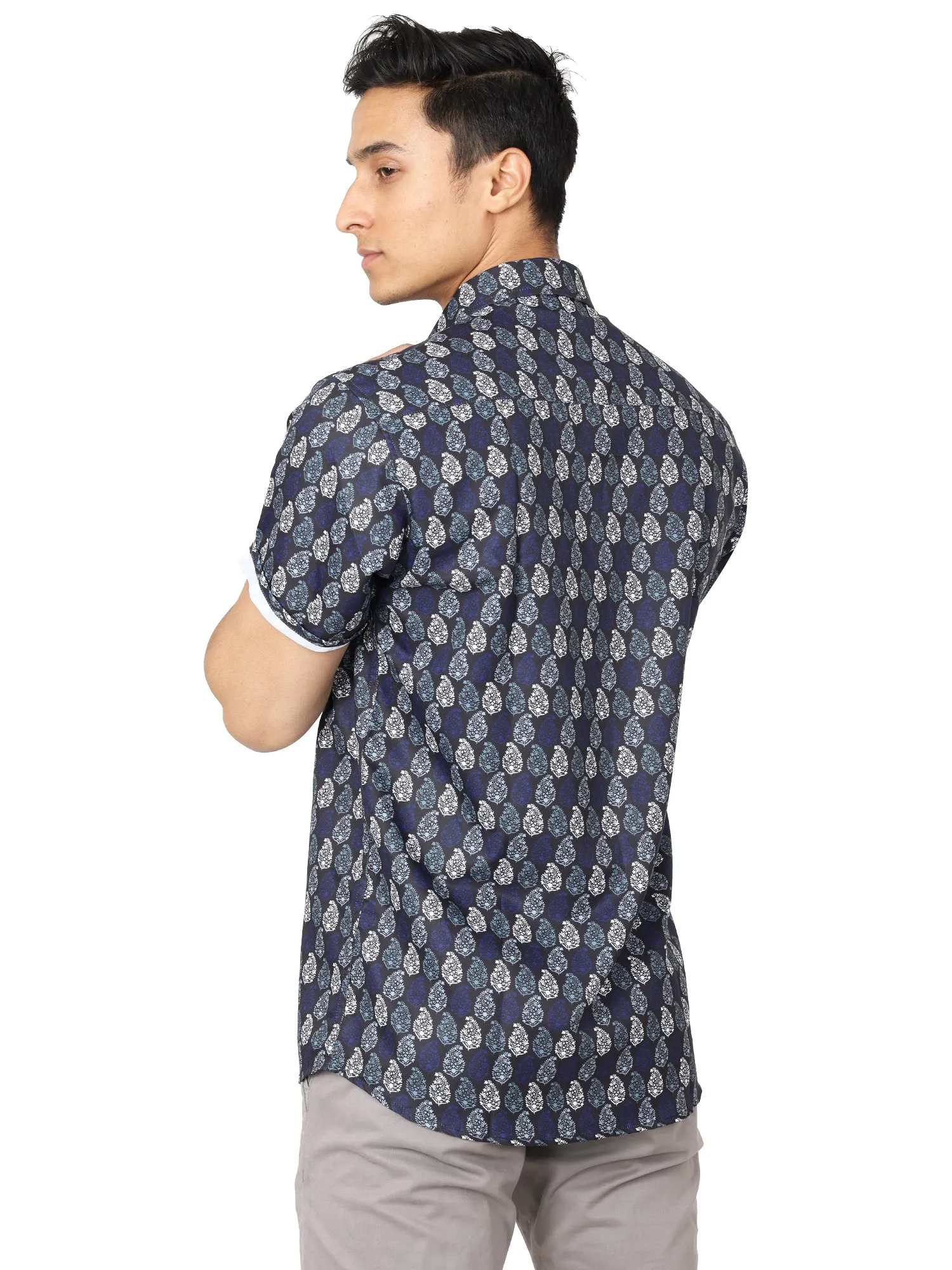 Digital Printed Blue Casual Shirt