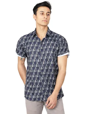 Digital Printed Blue Casual Shirt