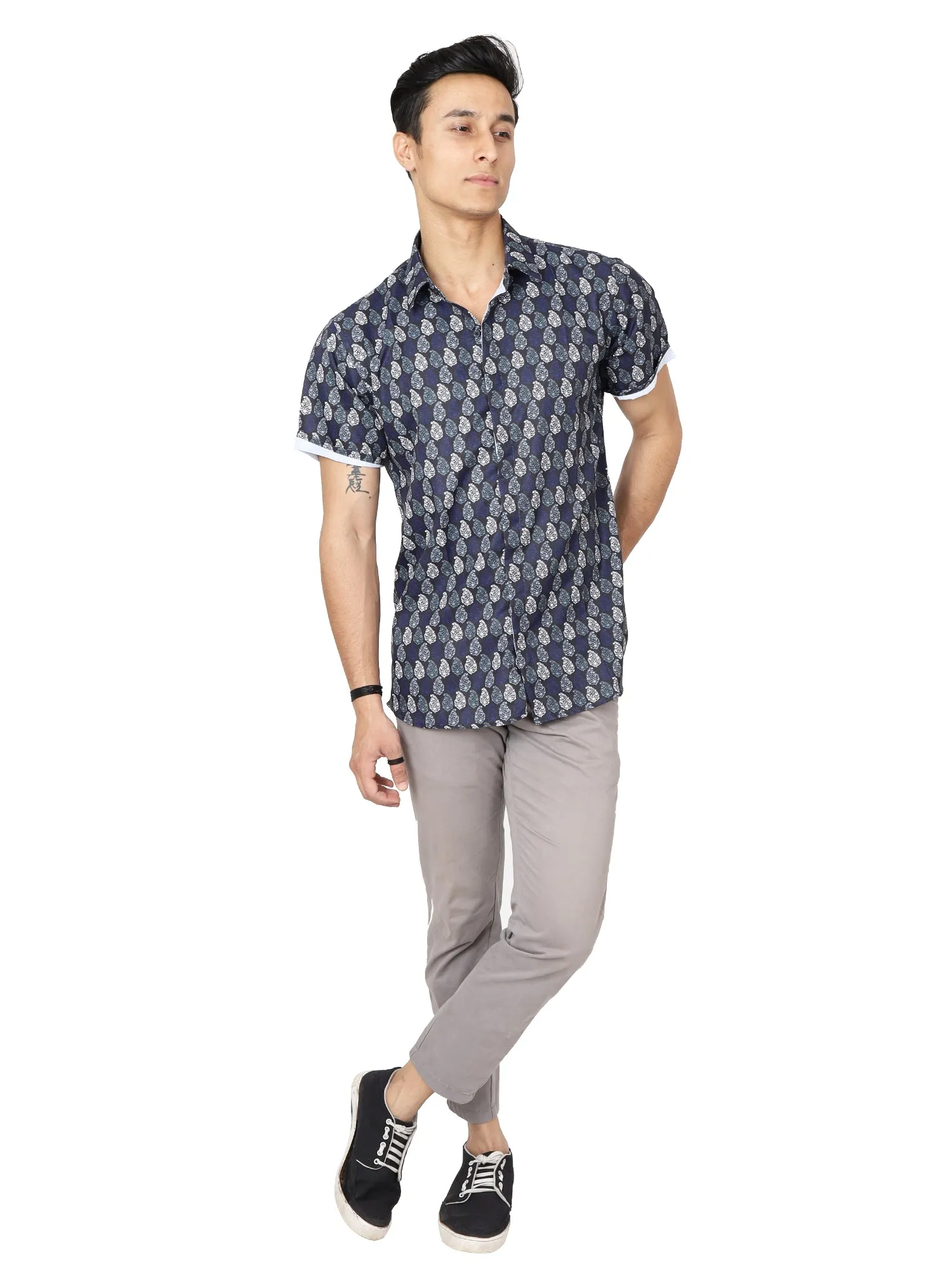 Digital Printed Blue Casual Shirt