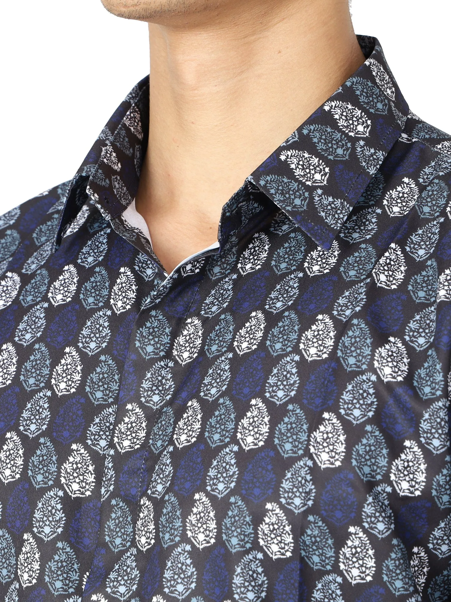 Digital Printed Blue Casual Shirt