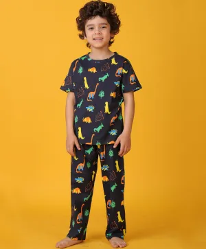 DINOSAUR FUN NAVY SHORT SLEEVE PYJAMA SET - NAVY