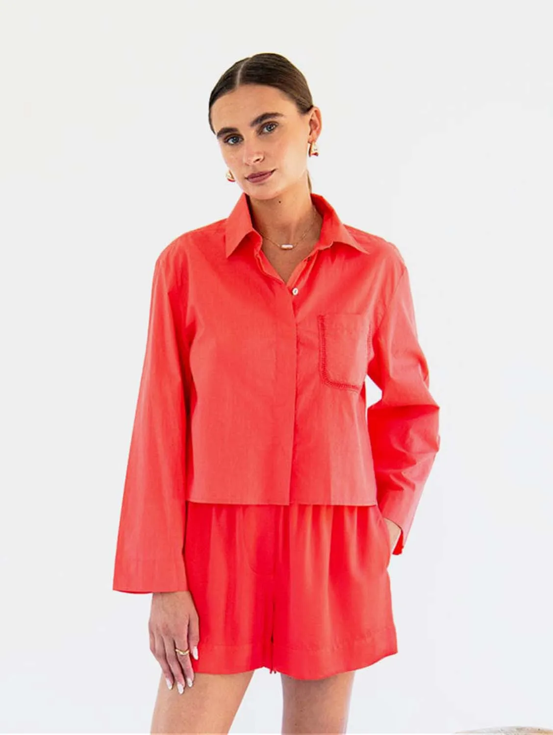 Diya Organic Cotton Poplin Blouse | Multiple Colours