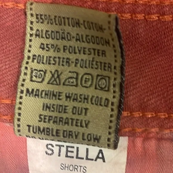 DL1961 red acid wash jean Stella shorts​​​