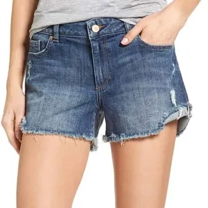 DL1961 Women's Karlie Boyfriend Darkwash Distressed Women’s Shorts sz 25 EUC