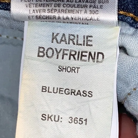 DL1961 Women's Karlie Boyfriend Darkwash Distressed Women’s Shorts sz 25 EUC