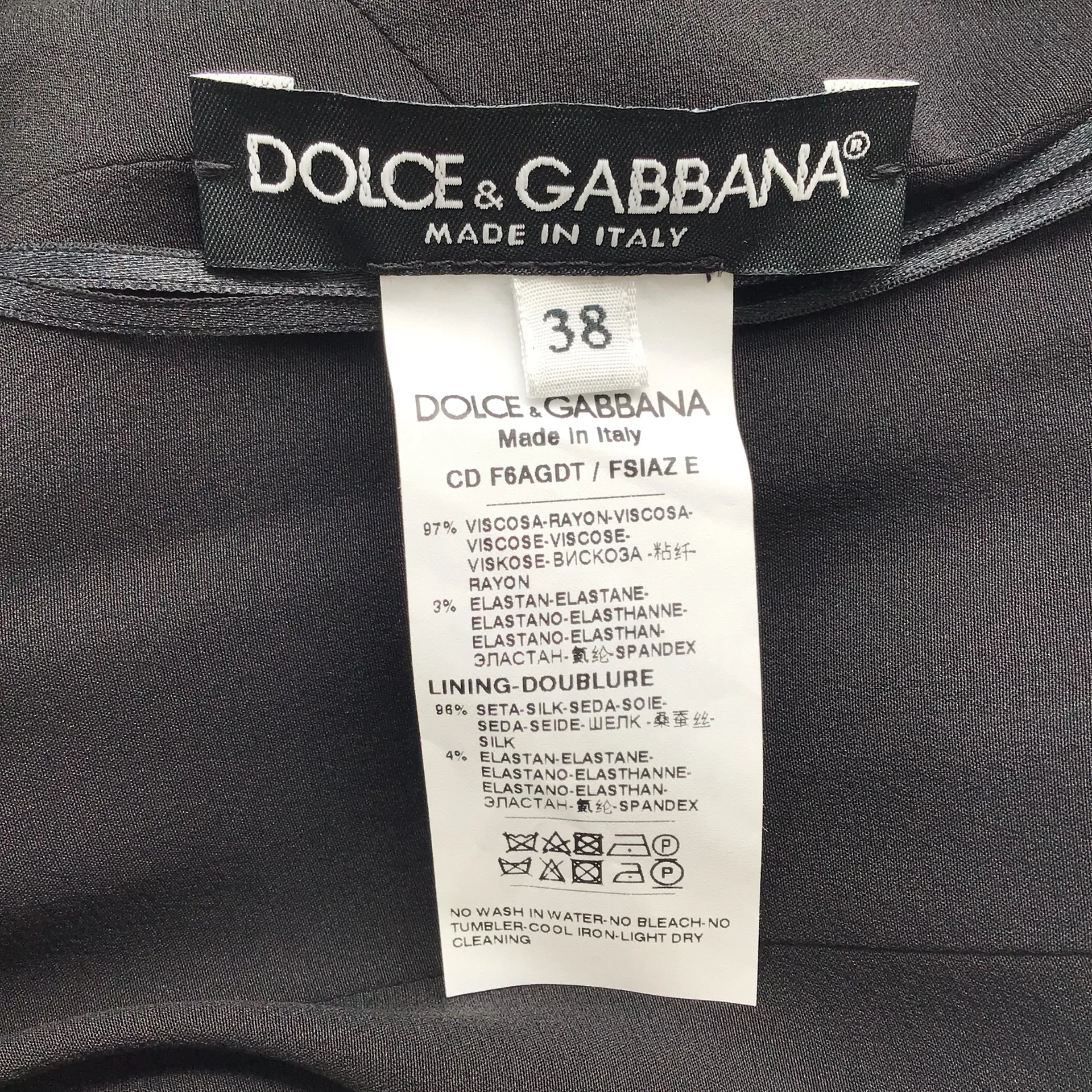 Dolce & Gabbana Black / White Zebra Printed Long Sleeved Crepe Dress