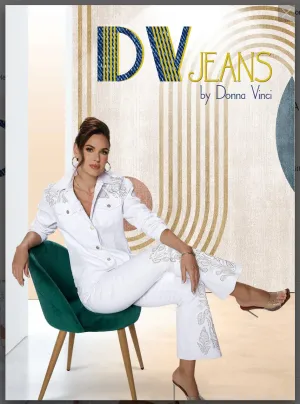 DONNA VINCI JEANS STYLE 8486,WHITE, 1 PC. PANT