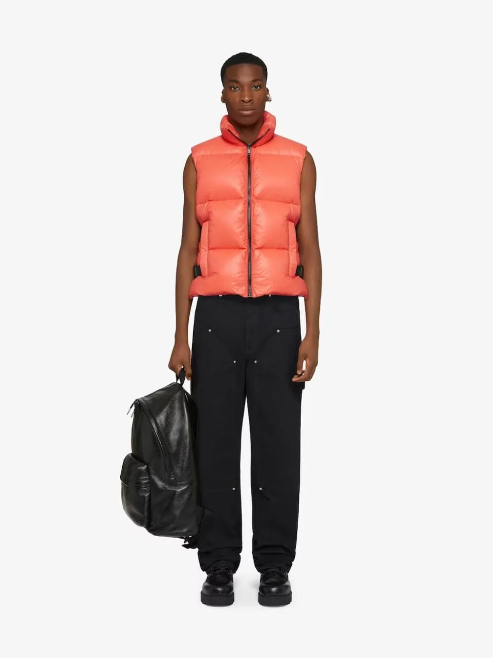 Double 4G Buckles Sleeveless Puffer Jacket