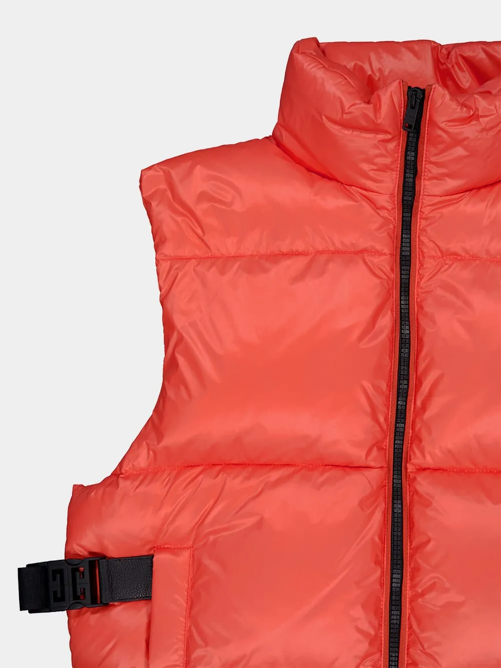 Double 4G Buckles Sleeveless Puffer Jacket