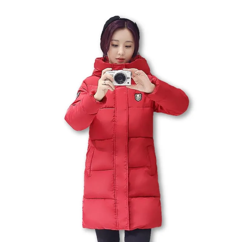 Down parka women autumn winter coat down long coat 8665 winter jacket women coat