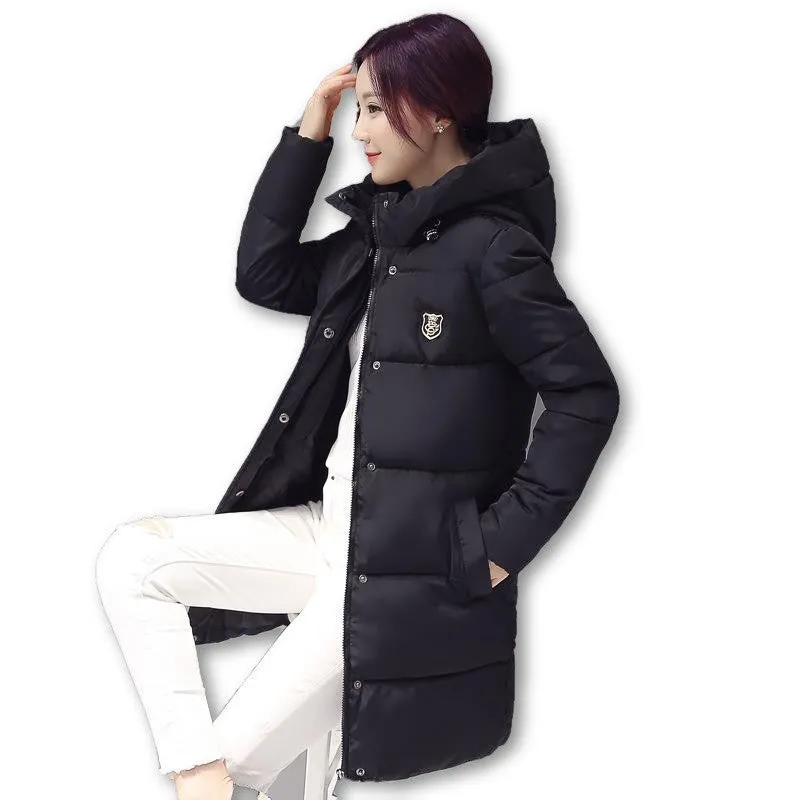 Down parka women autumn winter coat down long coat 8665 winter jacket women coat