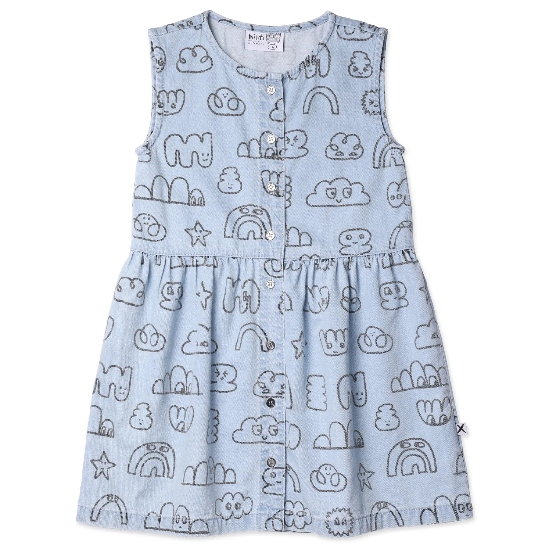 Drawings Denim Dress- Washed Blue